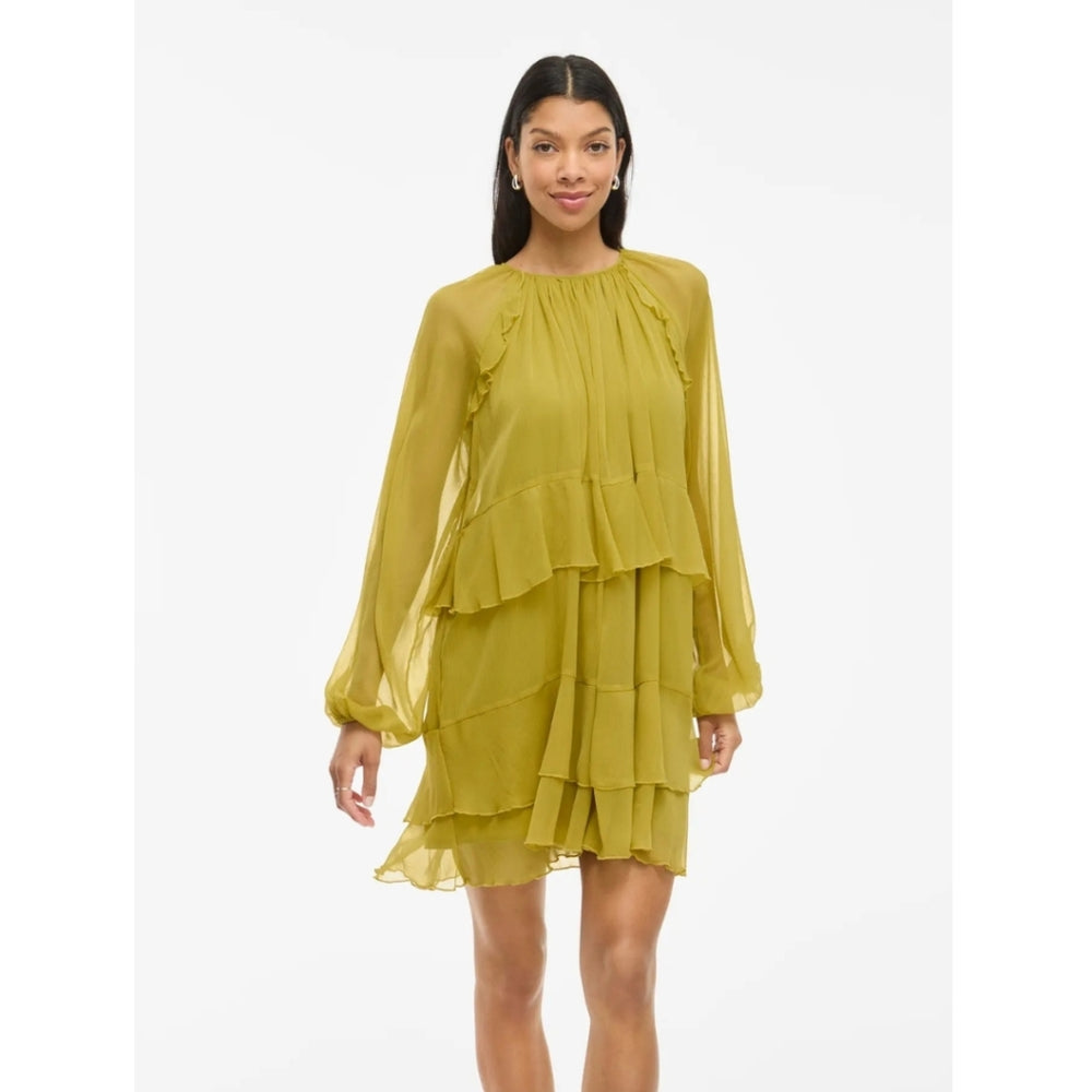 VILA WOMEN'S DRESS VIHELA - GREEN ENVY 38