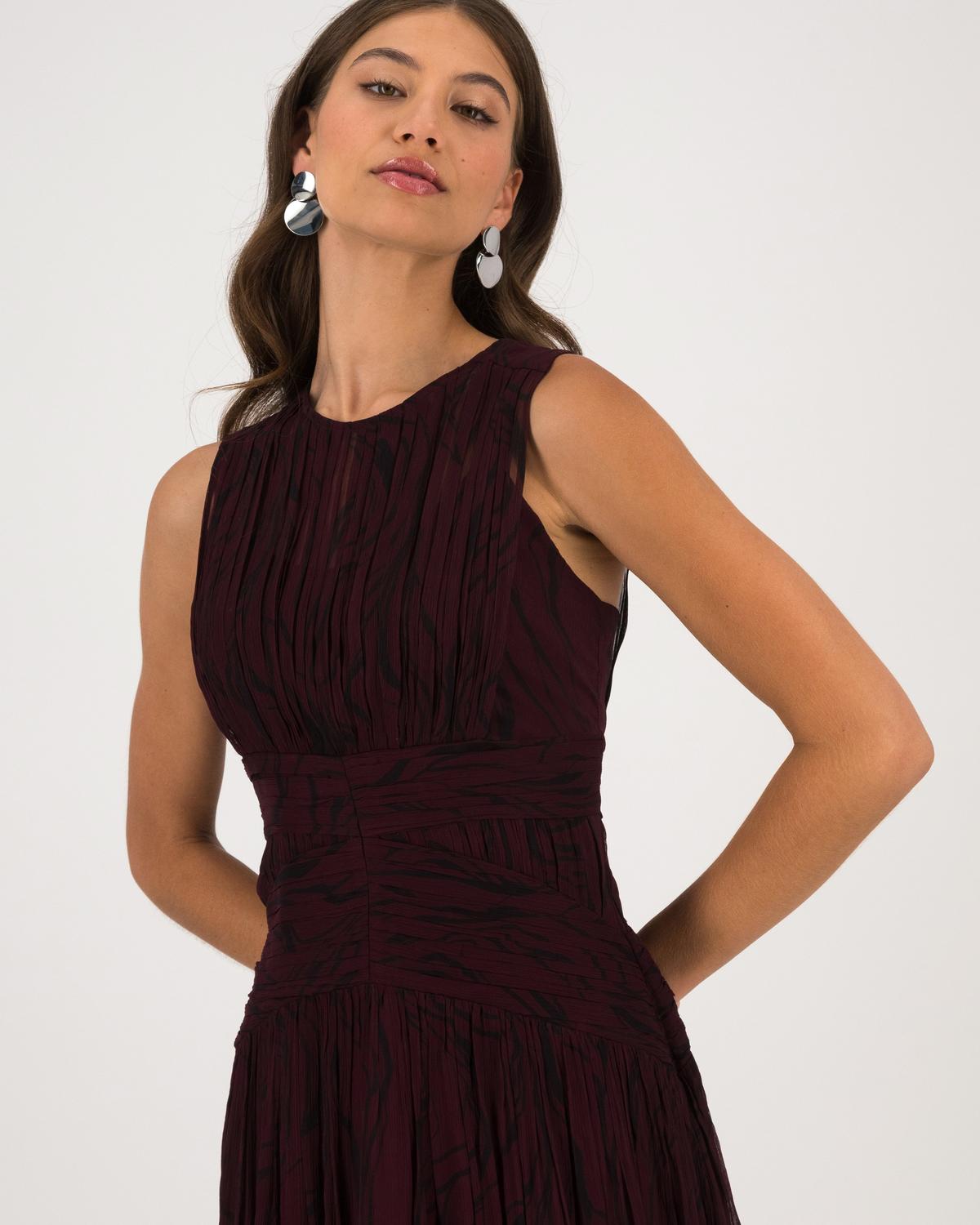POETRY Ivey Waist Detail Gathered Printed Maxi Dress UK12