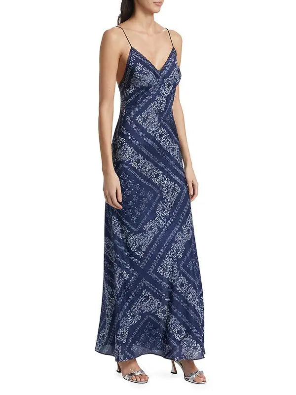LOVESHACKFANCY Deyo Silk Maxi Dress In Bandana Print XS/S