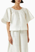 CONIGLIO PALM BEACH Flagler Crop Top in Silk Dupioni FS