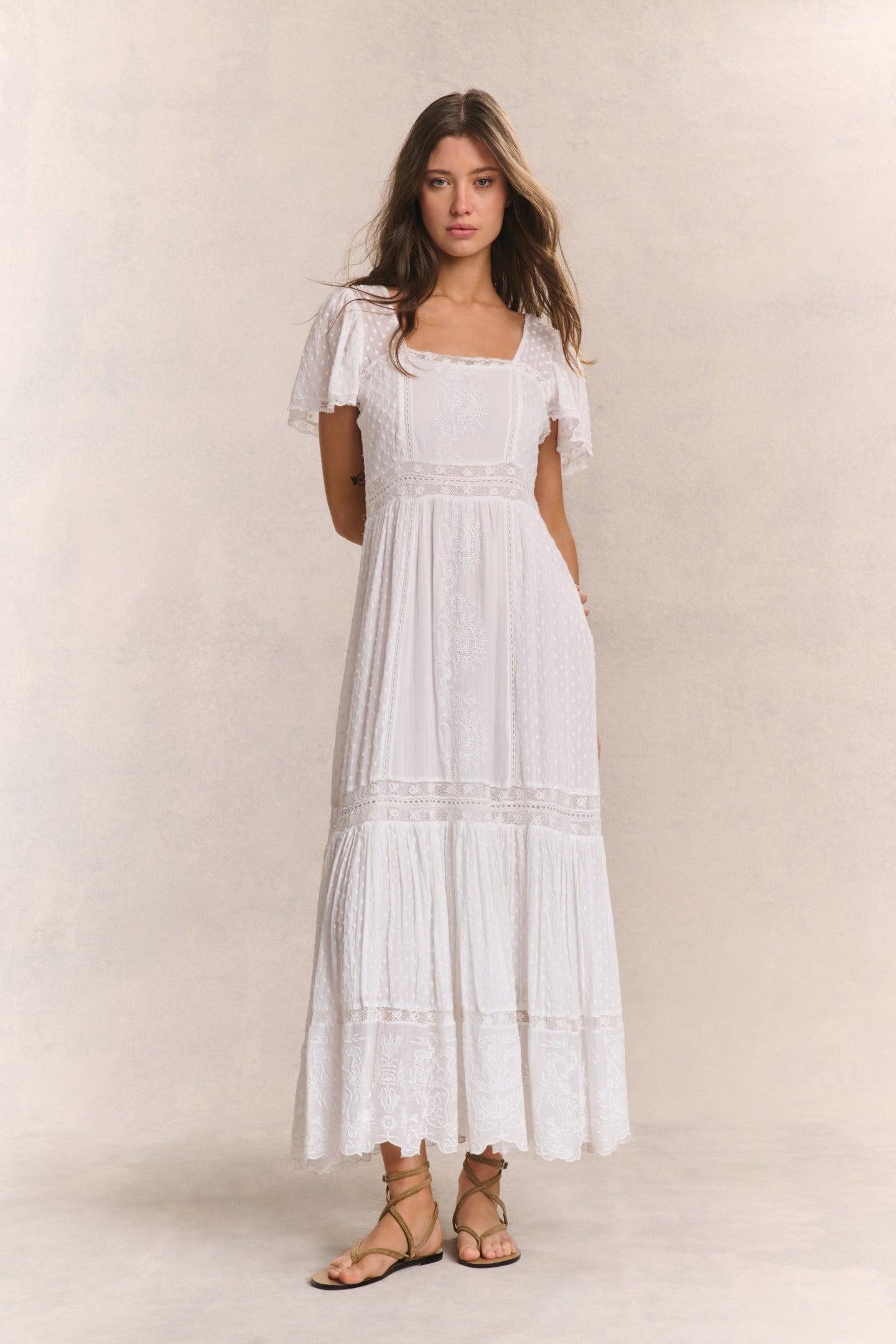 LOVE SHACK FANCY Norma Maxi Dress L