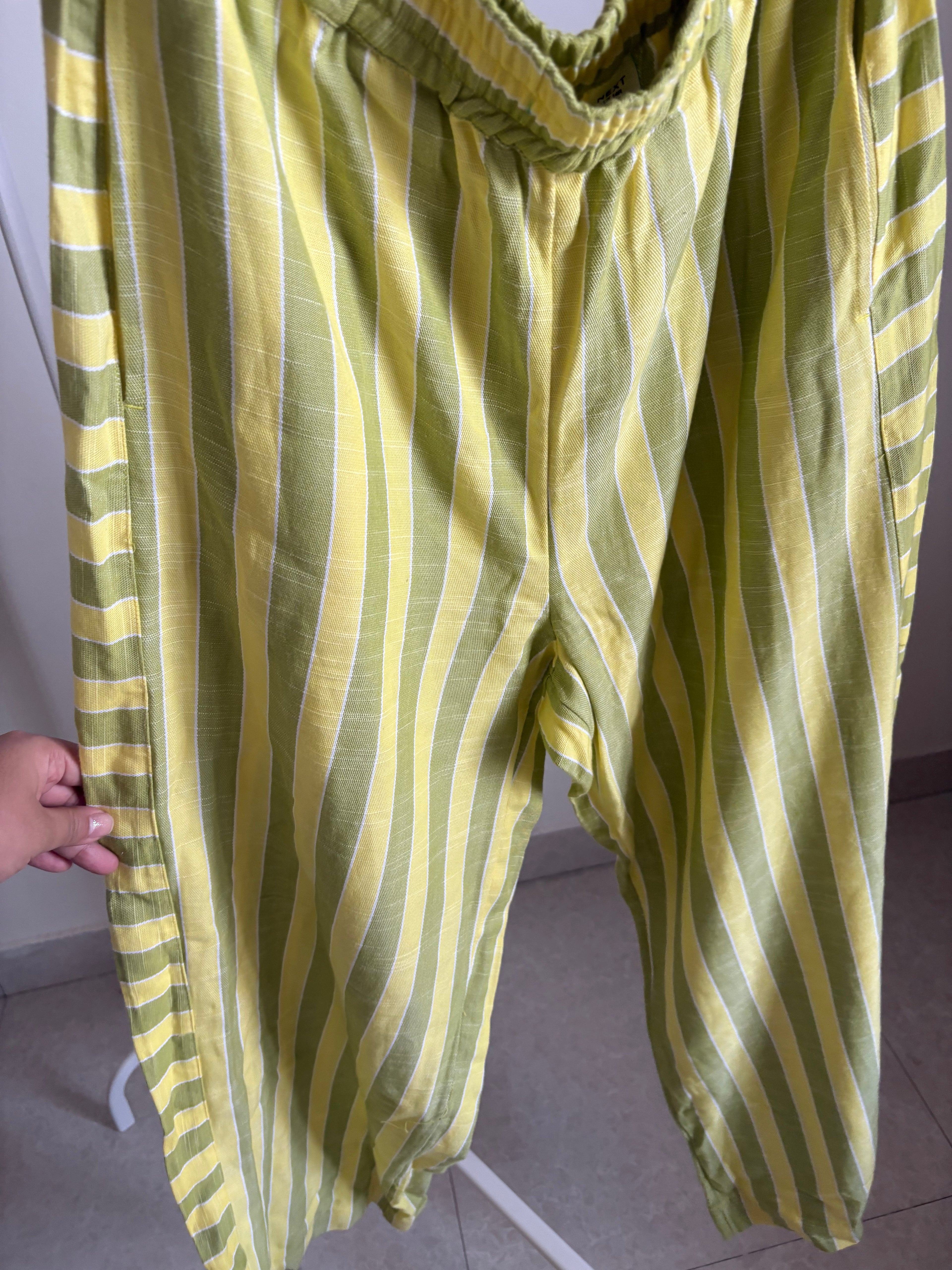 NEXT GREEN STRIPED PANTS L/XL