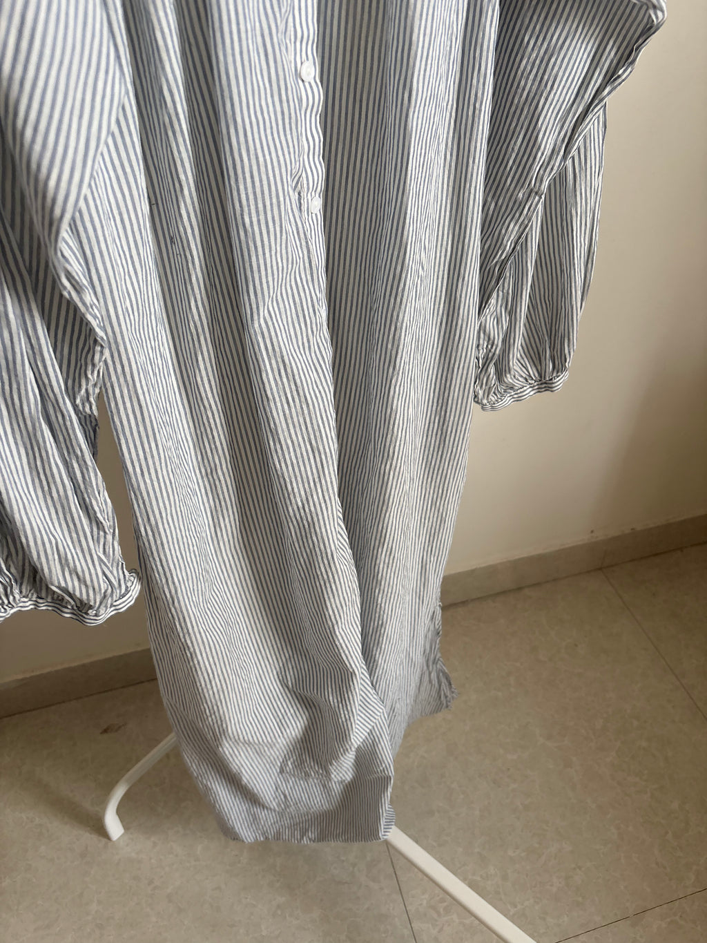 Universal Thread Flounce Long Sleeve Collared Neck Maxi Shirtdress - L