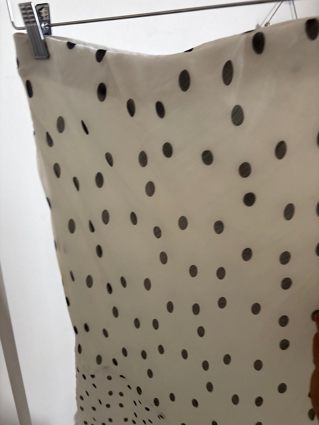 FRENCH CONNECTION Emina Chiffon Monochrome Polka Dot Ruffle Top