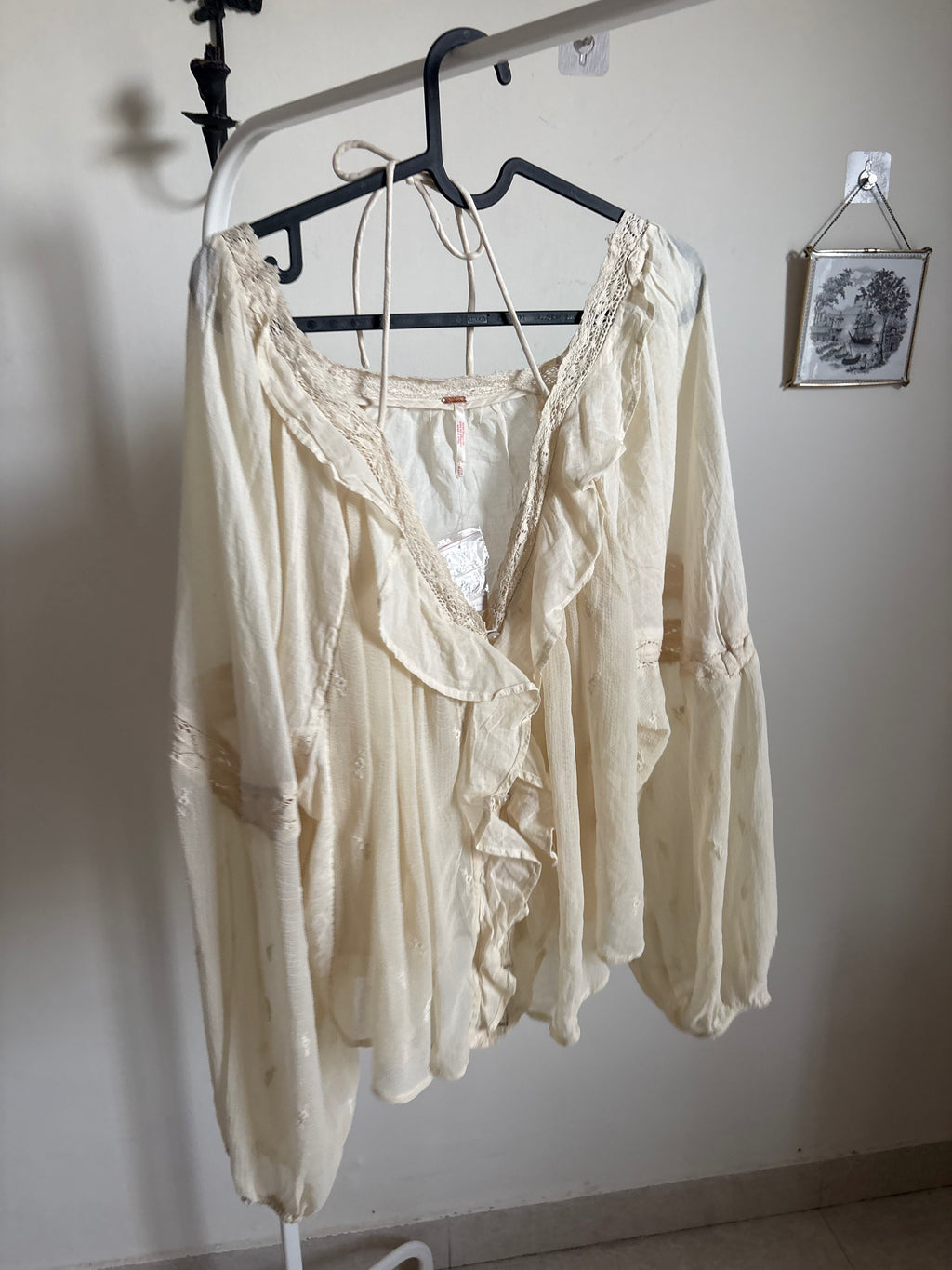 FREE PEOPLE Estelle Chiffon Blouse XL
