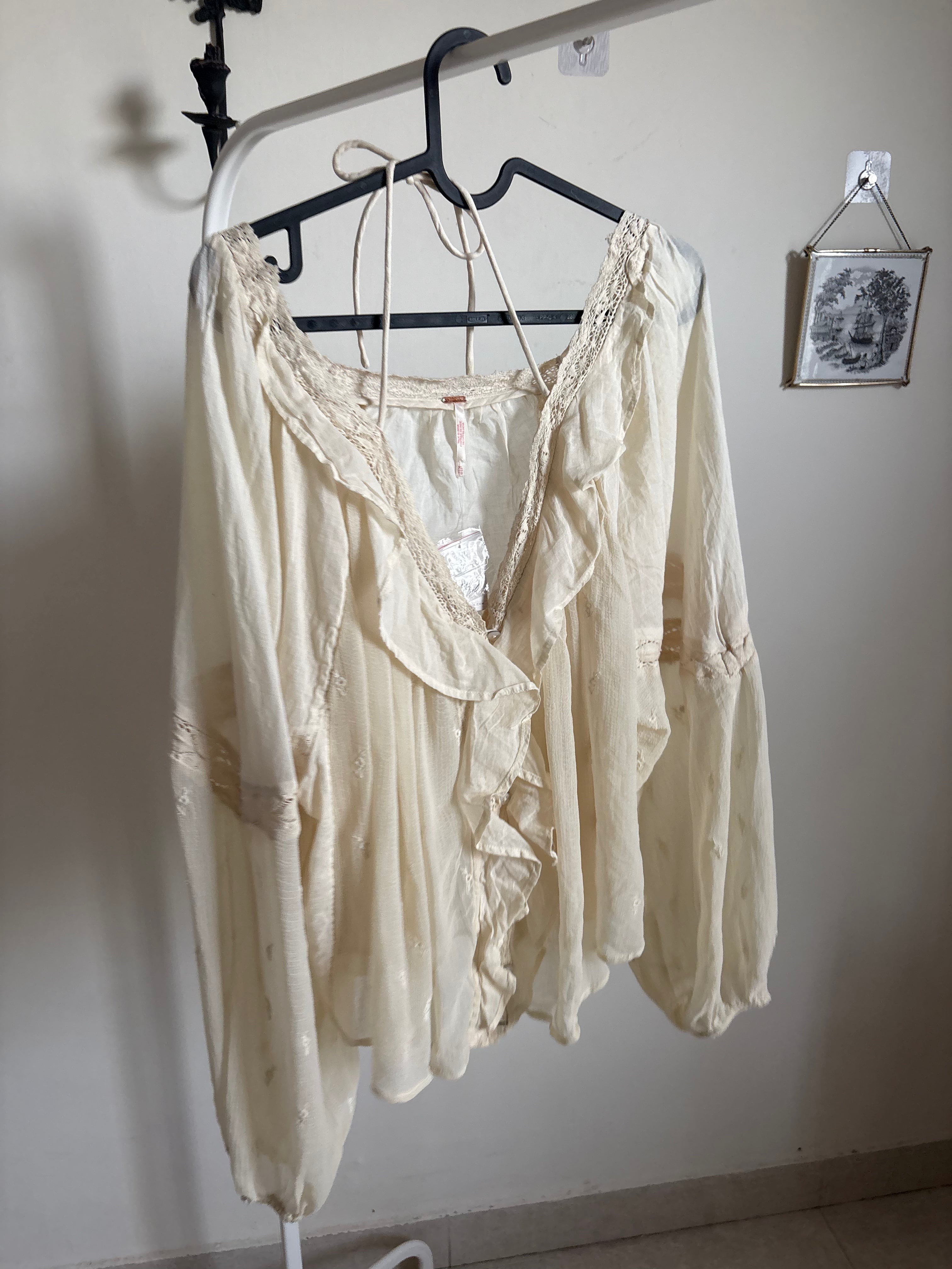 FREE PEOPLE Estelle Chiffon Blouse XL
