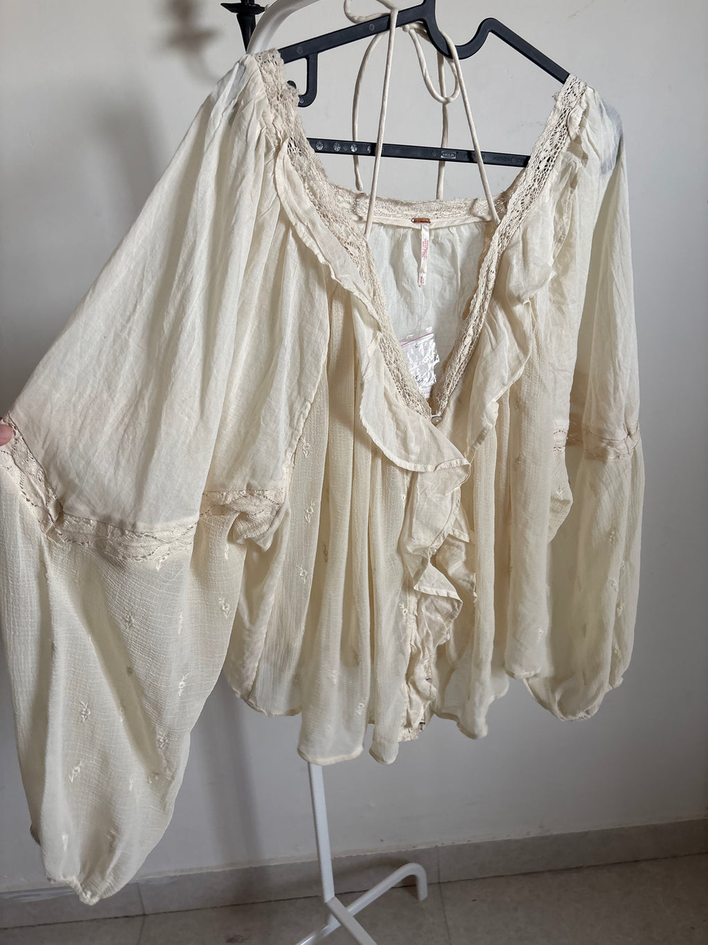FREE PEOPLE Estelle Chiffon Blouse XL