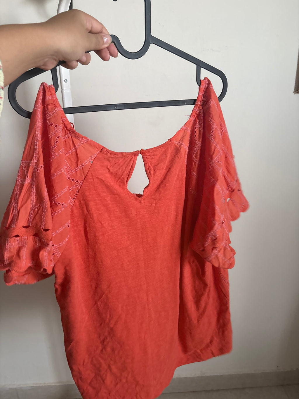 Next TALL FIT BRODERIE SHORT SLEEVE RIC RAC - Blouse - orange contrast stitch