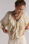 FREE PEOPLE Estelle Chiffon Blouse XL