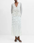 FRENCH CONNECTION Emina Chiffon Monochrome Polka Dot Ruffle Top