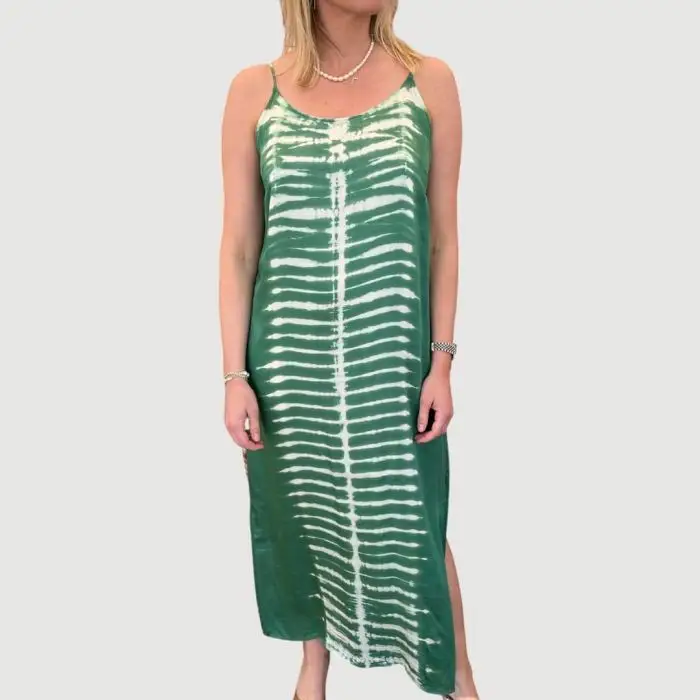 ASTA VISCOSE GREEN SLIP DRESS