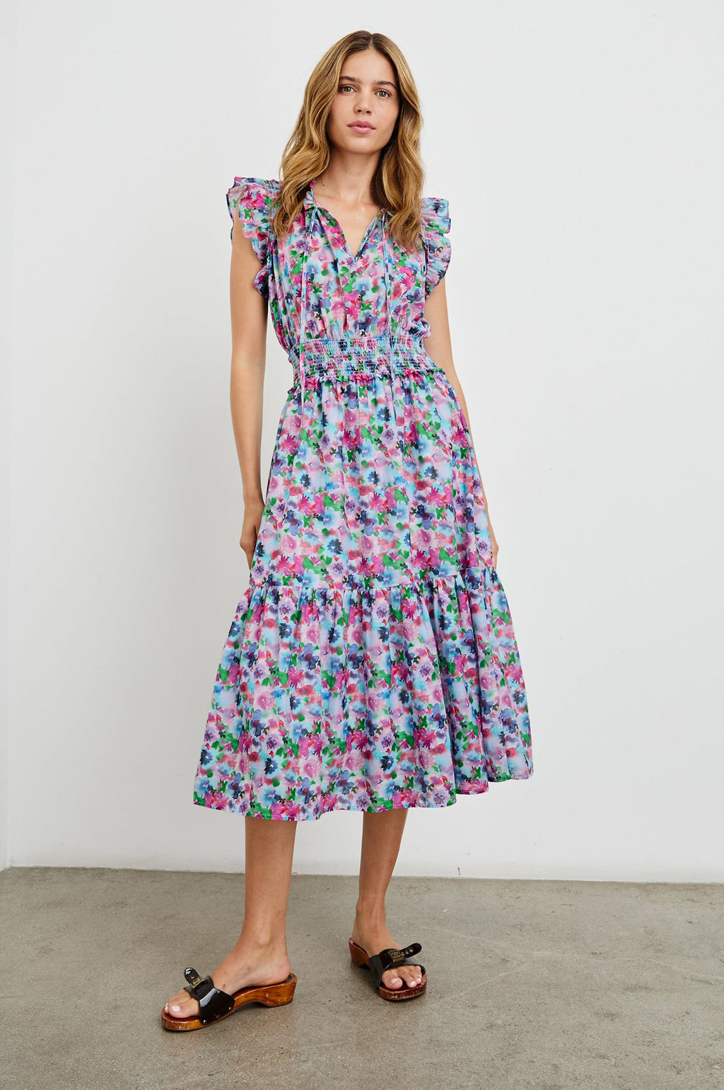 Rails Garden Floral Print Midi Dress S