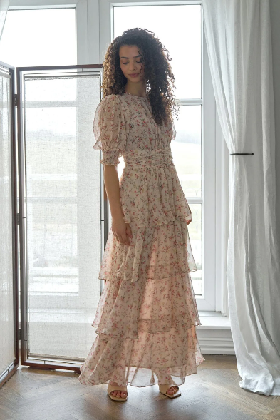 Neo Noir Sable Meadow Printed Dress