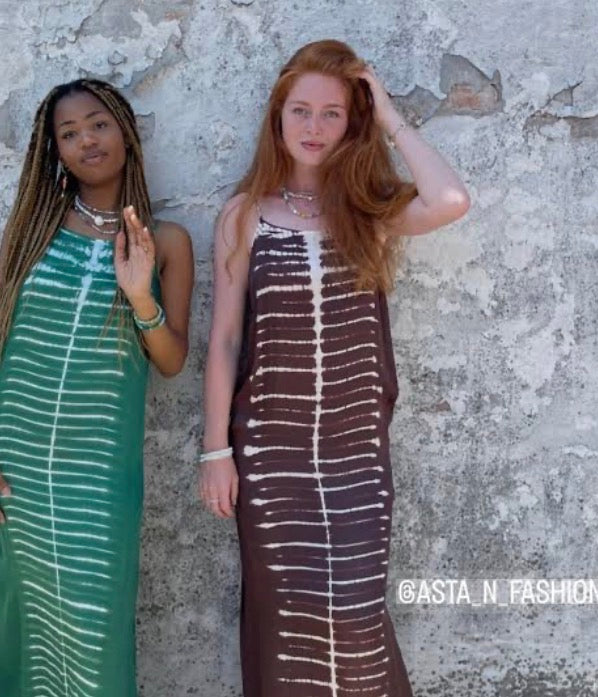 ASTA VISCOSE GREEN SLIP DRESS