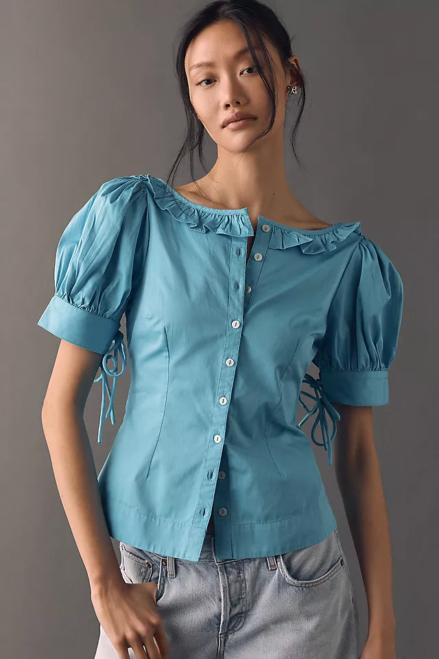 DAMSON MADDER Anke Blouse - River Blue