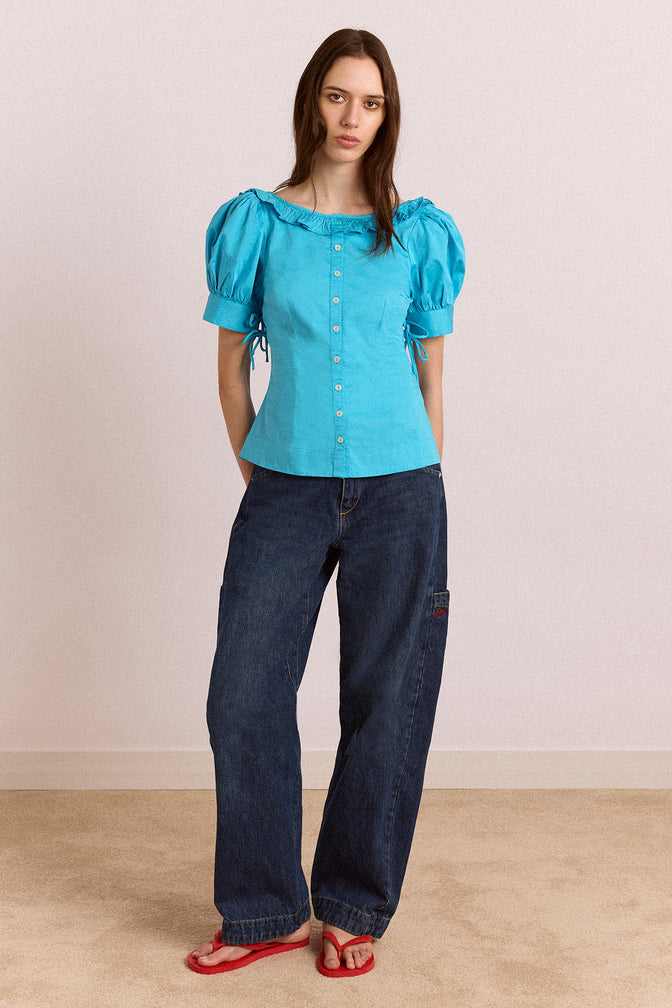 DAMSON MADDER Anke Blouse - River Blue