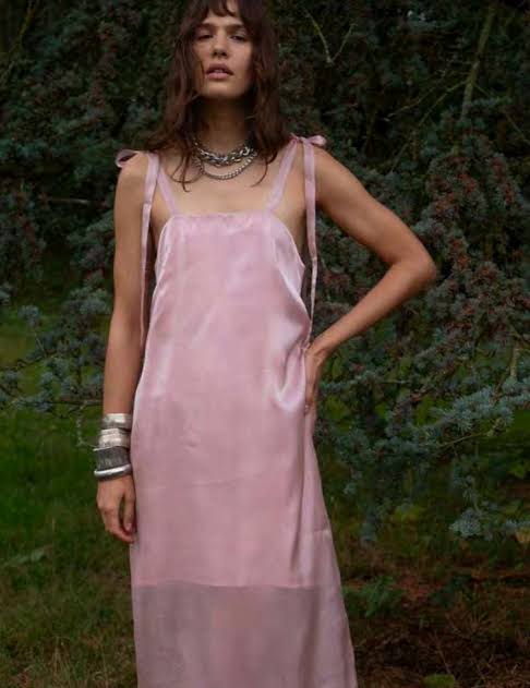 Muse Assembly Nora Organza Tie-Strap Maxi Dress S