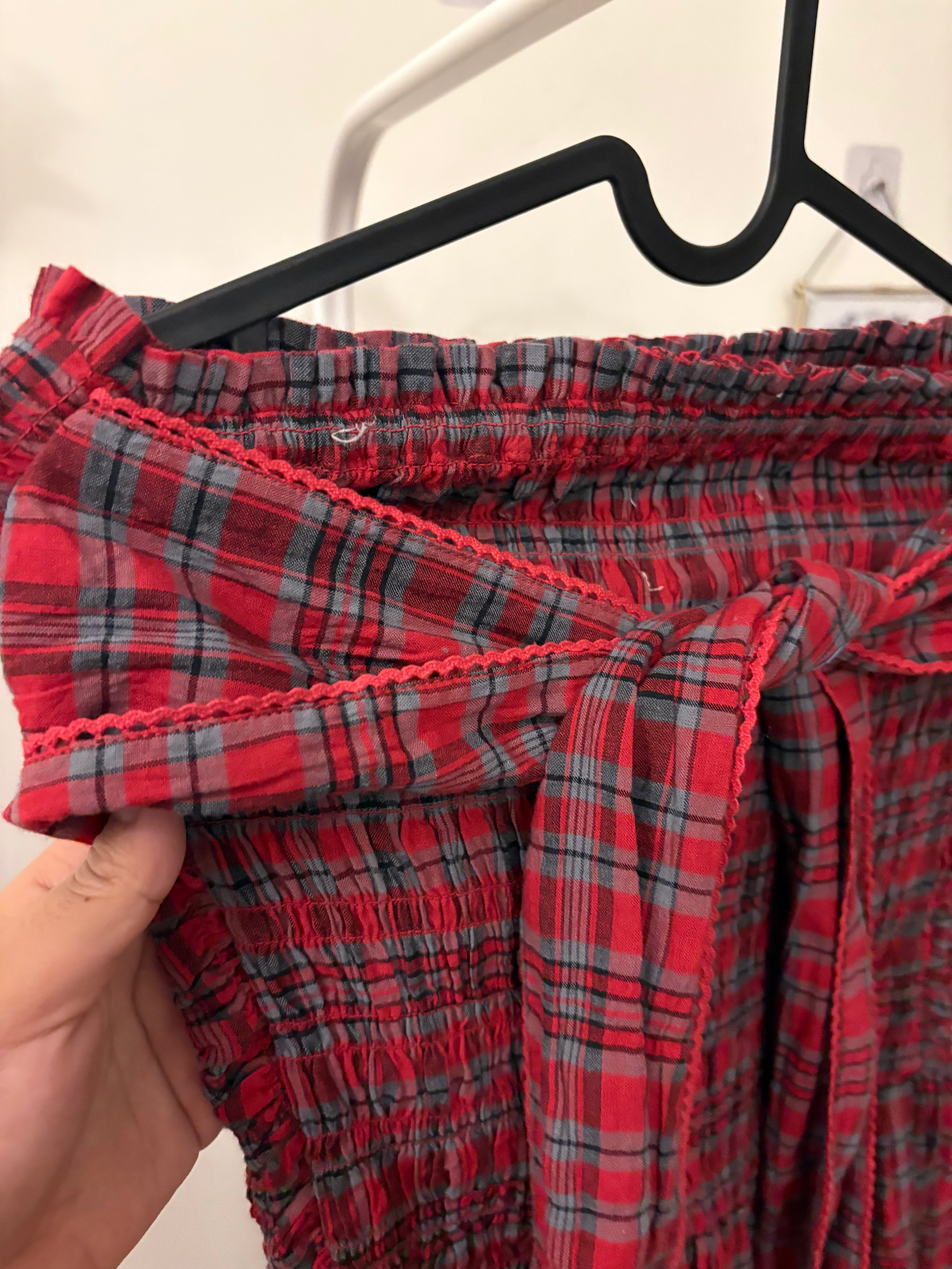 Damson Madder Red Mia Check Midi Dress UK10