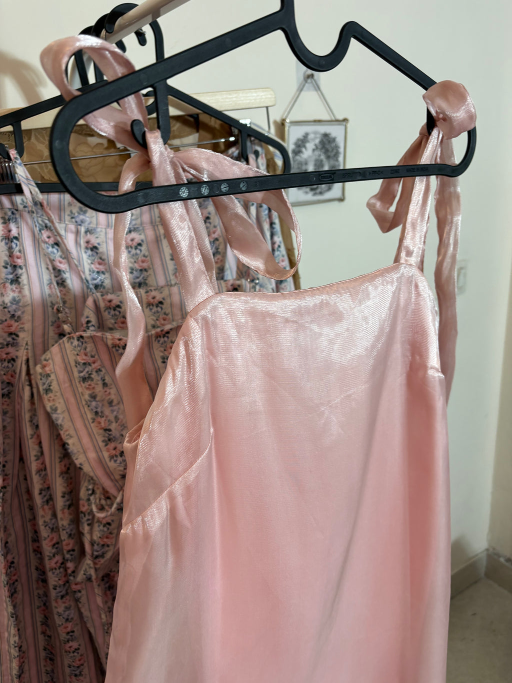 Muse Assembly Nora Organza Tie-Strap Maxi Dress S