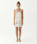 YARGICI White Solid Square-Neck Strappy Dress