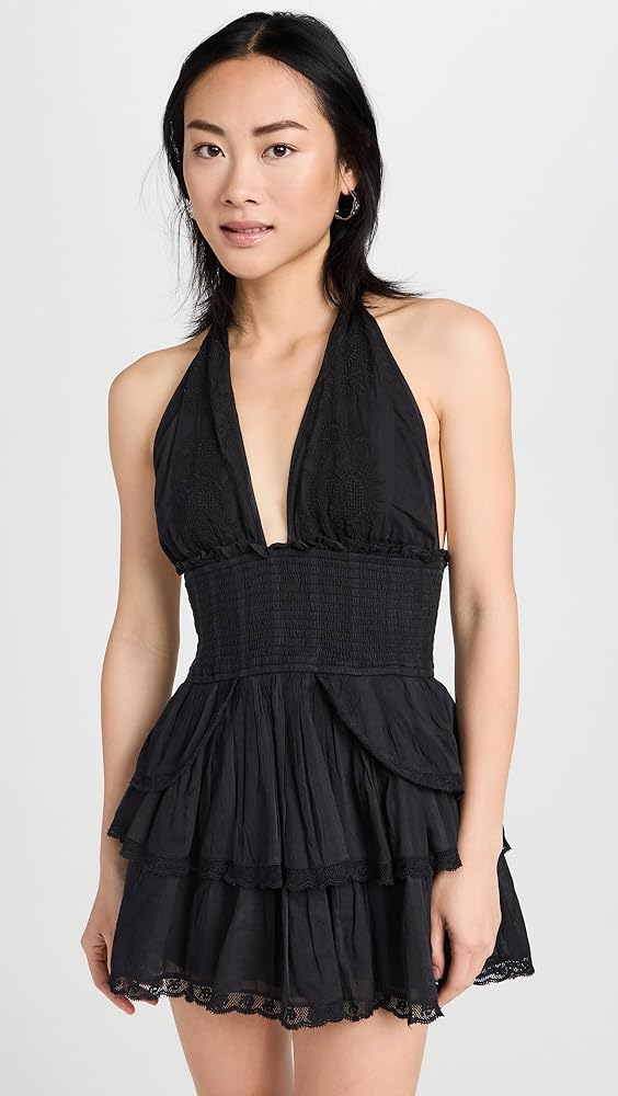 LoveShackFancy Deanna Heritage Halter Mini Dress XXS/XS
