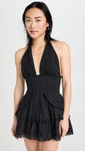 LoveShackFancy Deanna Heritage Halter Mini Dress XXS/XS