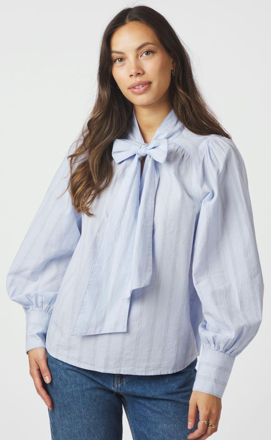 Neo Noir Jaz Bow Stripe Blouse XL-XXL