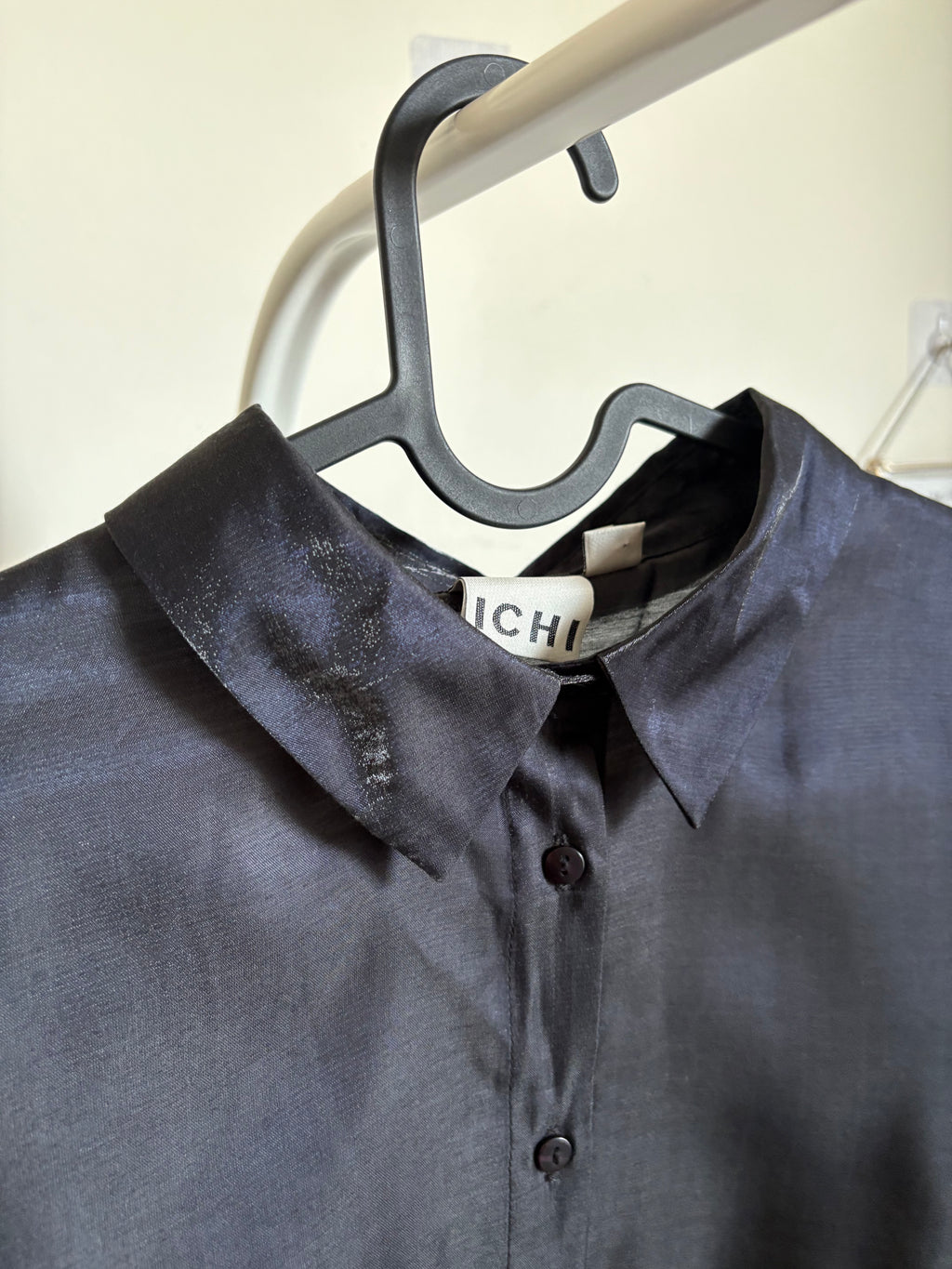 ICHI Lace Trim Button-Up Shirt  M