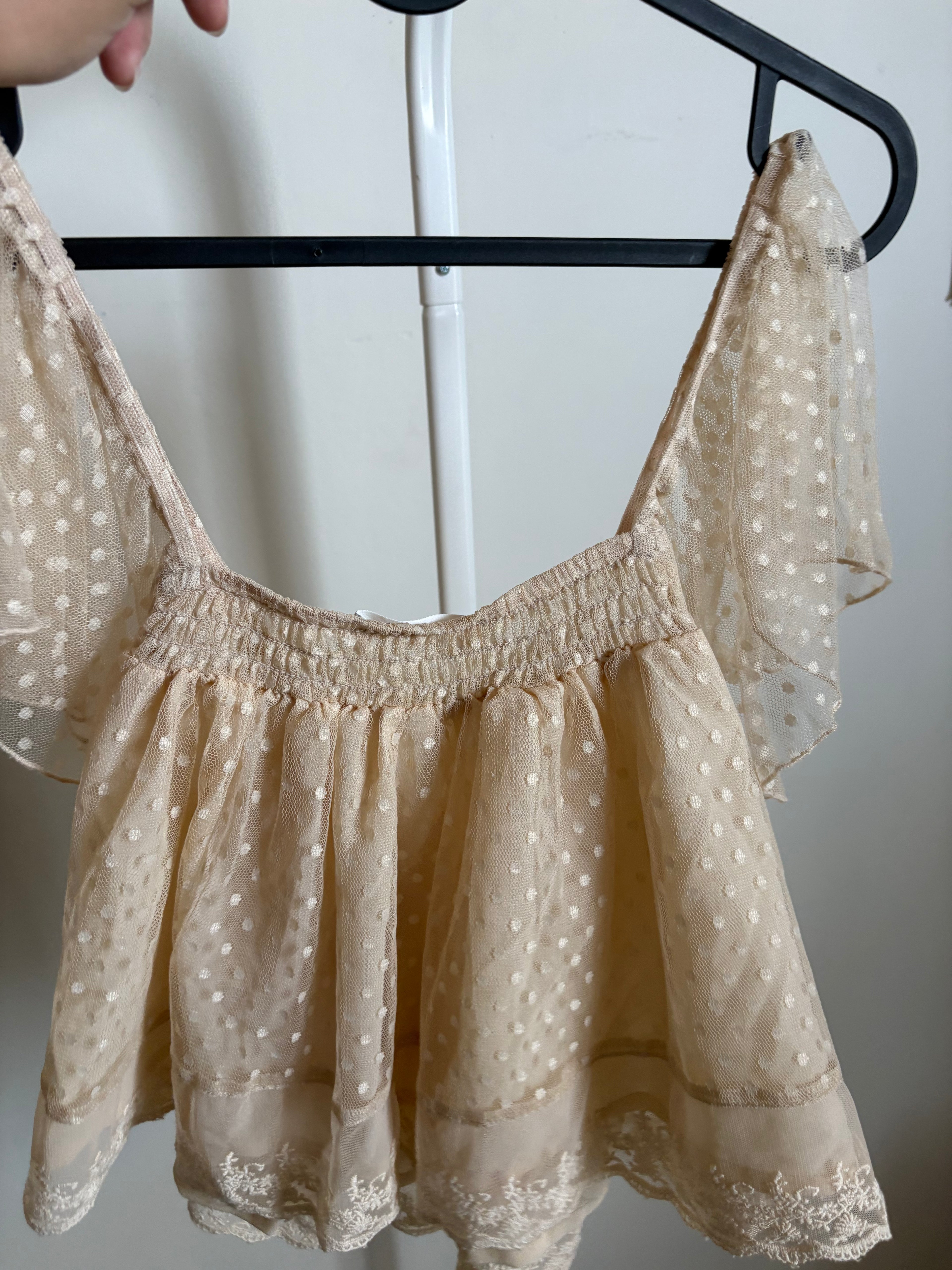 ALTAR'D STATE Camillia Lace Bib Top S
