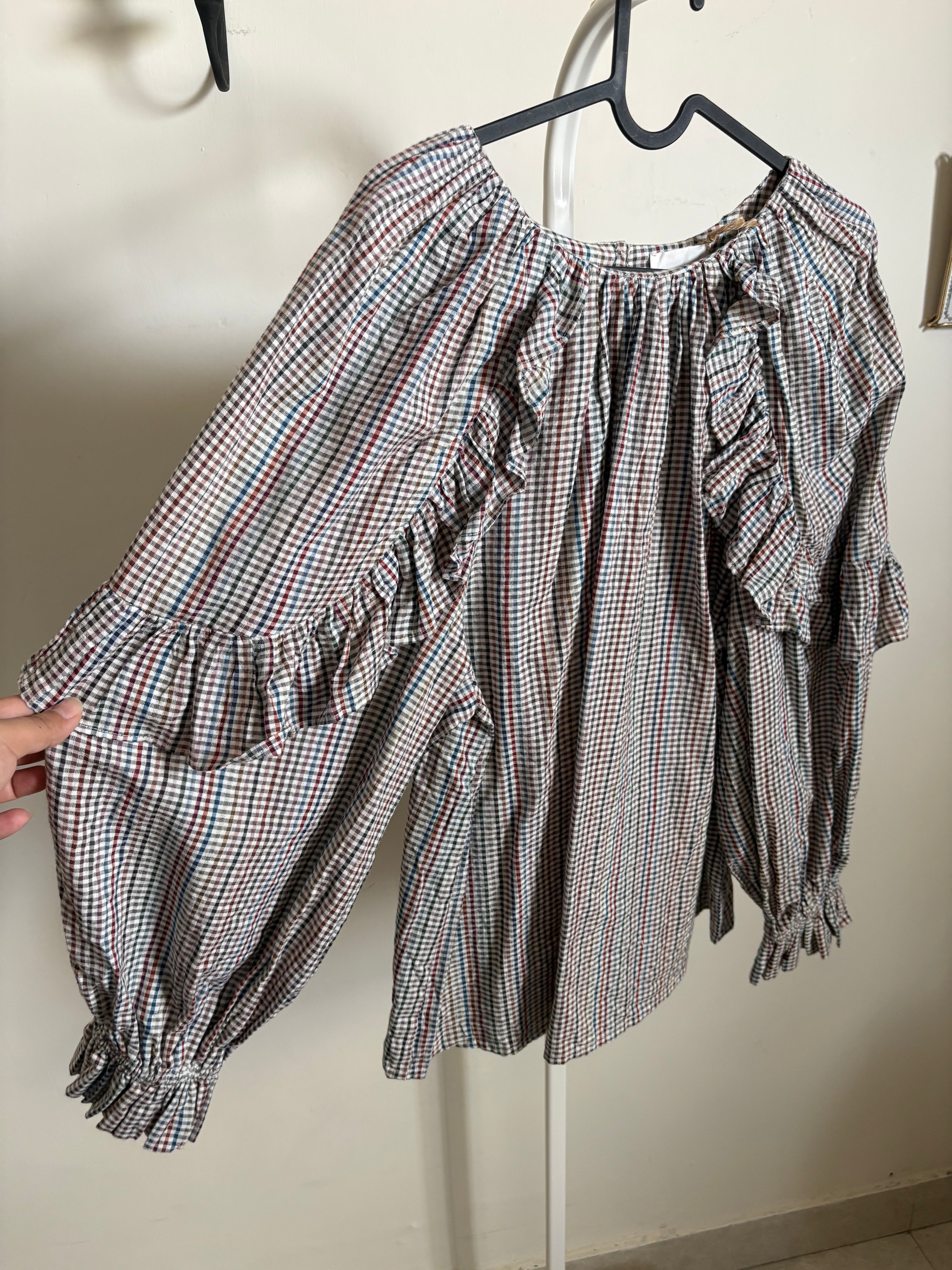 BONTE RUFFLE TOP L/XL