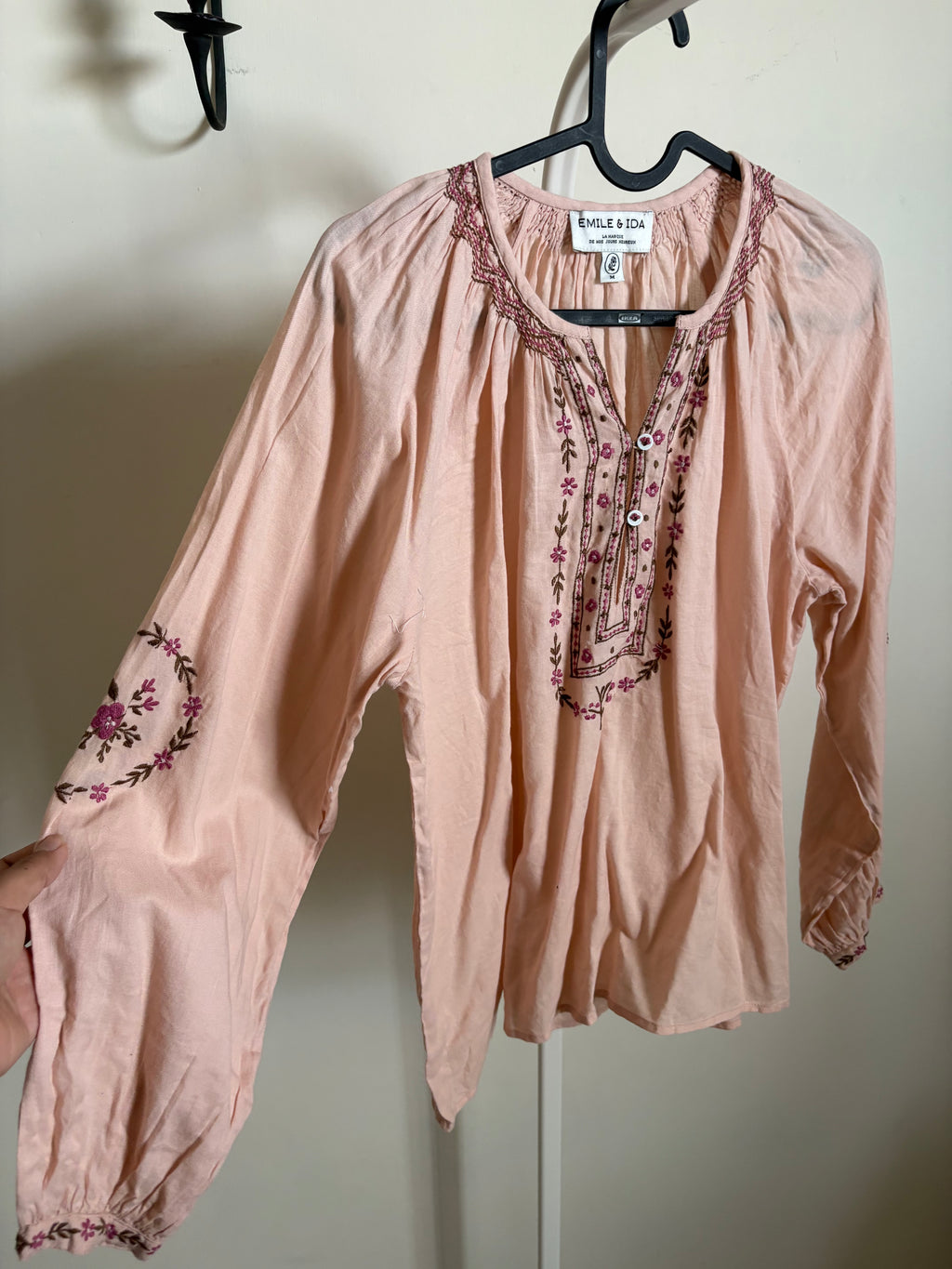 Emile Et Ida - Ethnic Embroidered Blouse Peony M