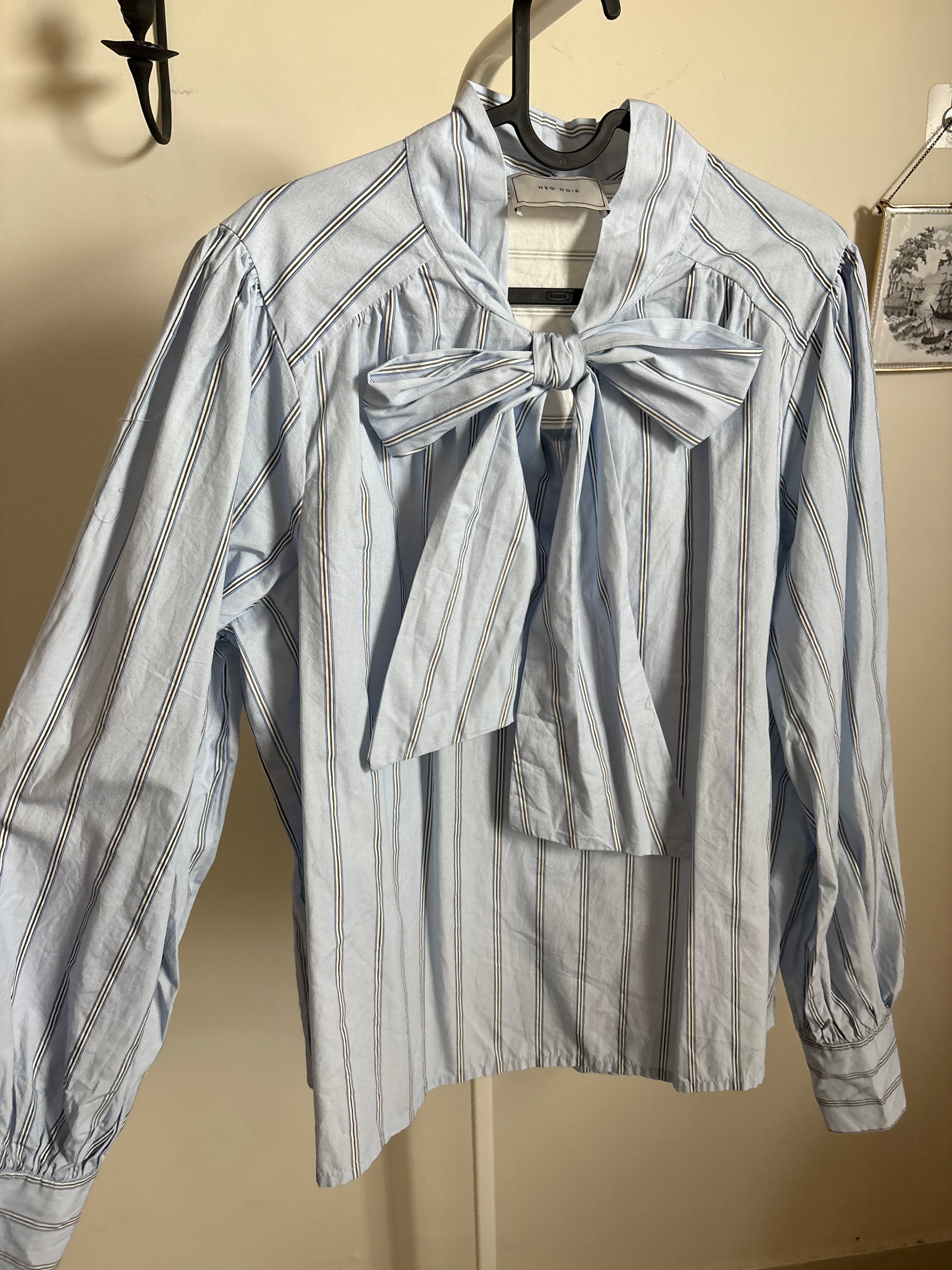 Neo Noir Jaz Bow Stripe Blouse XL-XXL