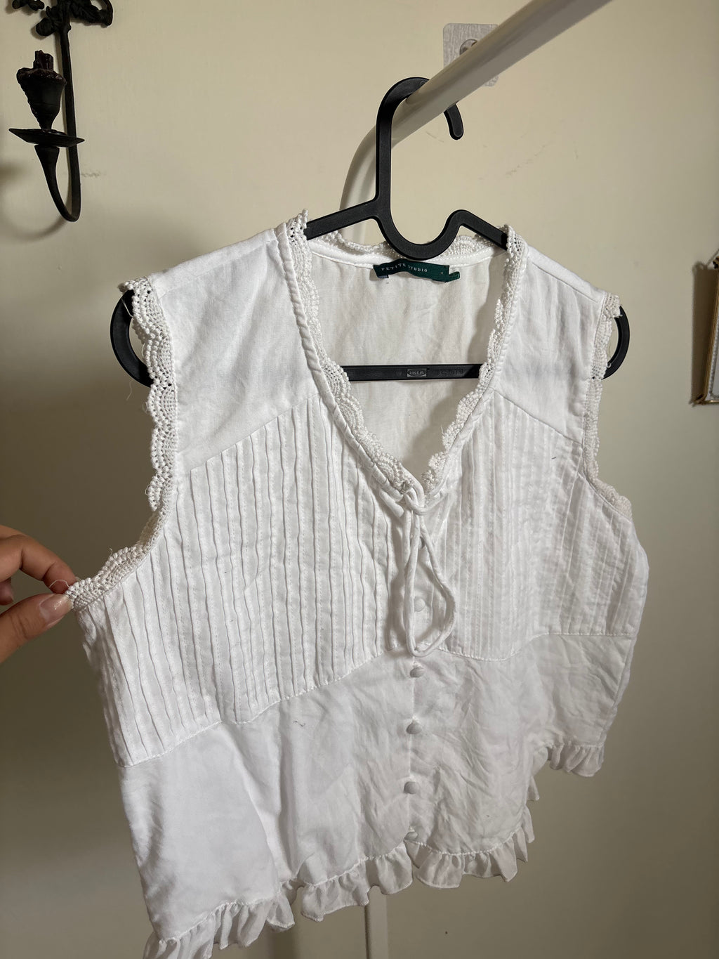 PETITE STUDIO PINTUCK TOP L