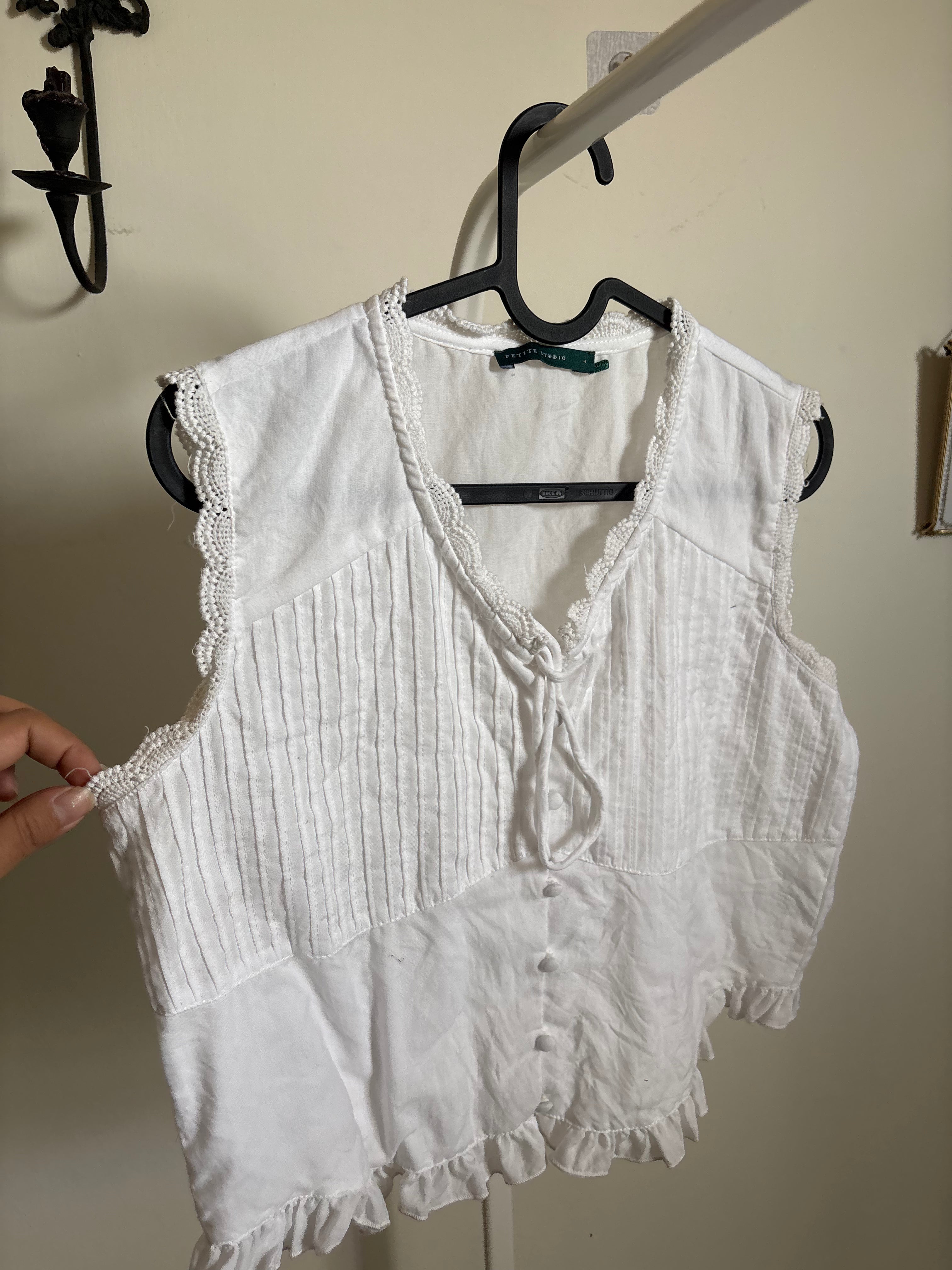 PETITE STUDIO PINTUCK TOP L