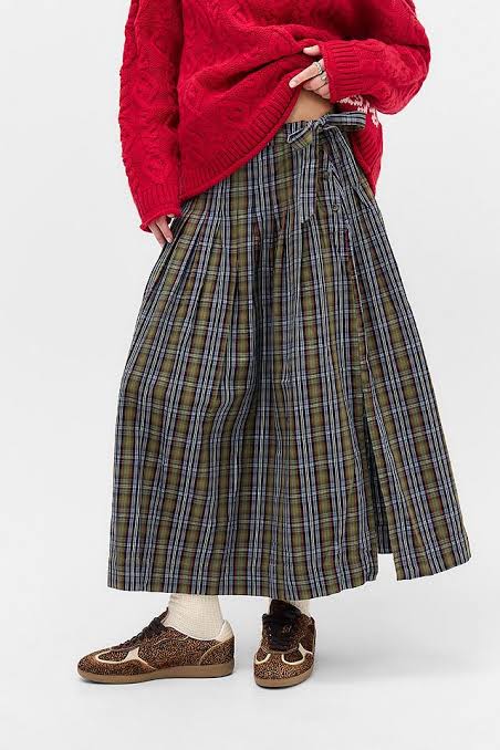 Damson Madder Josie Check Midi Skirt