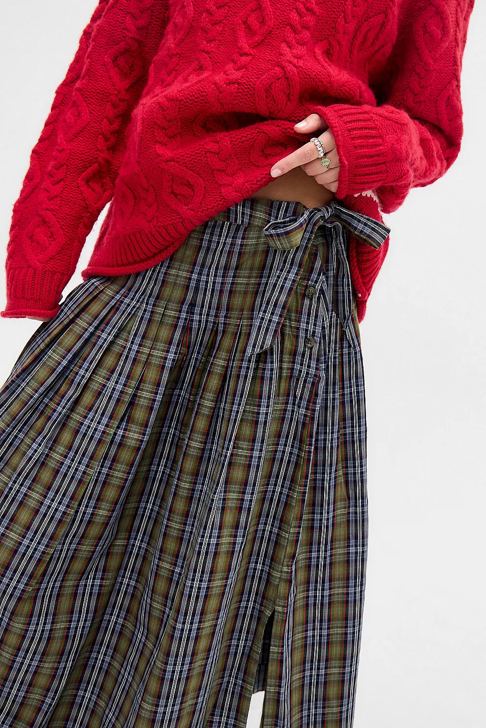 Damson Madder Josie Check Midi Skirt