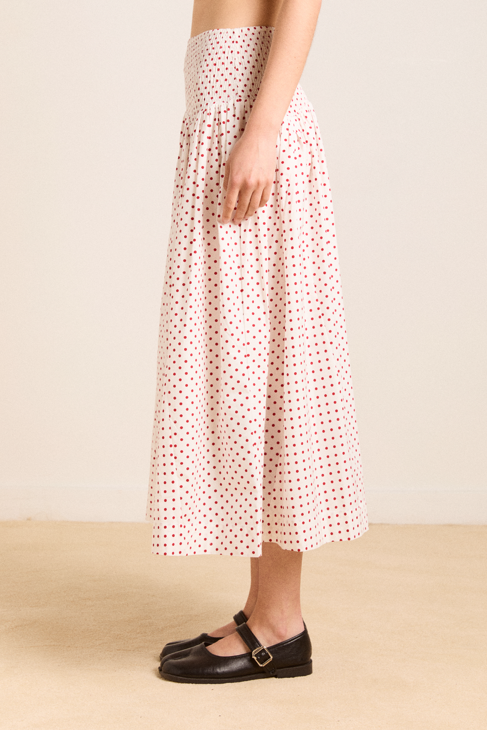 DAMSON MADDER Layla Skirt - Off White And Red Spot