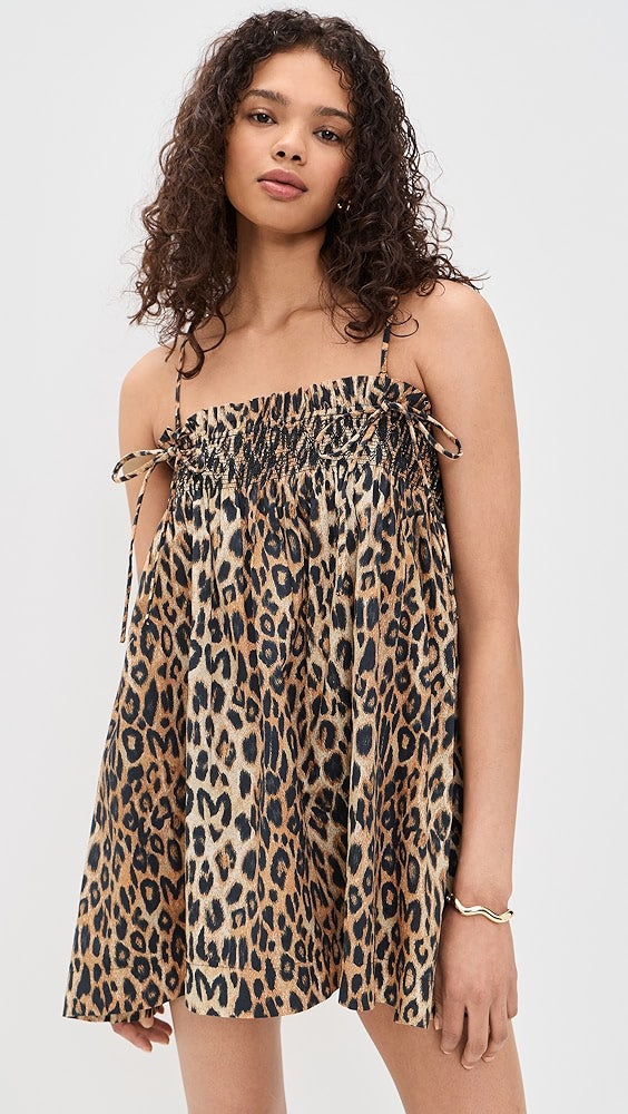 Damson Madder Lilo Leopard Mini Dress