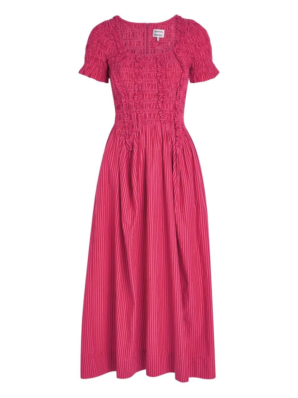 DAMSON MADDER Raphaela striped cotton midi dress