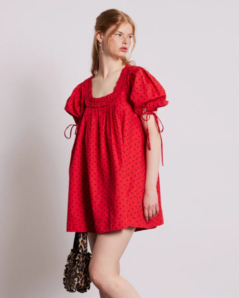 DAMSON MADDER  Jemima Mini Dress - Red Cherries uk 18