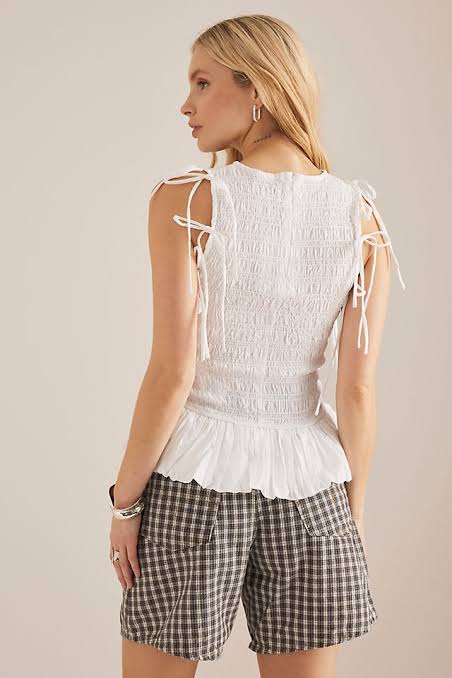 Becca Multi-Way Blouse - White w/o sleeves uk 12