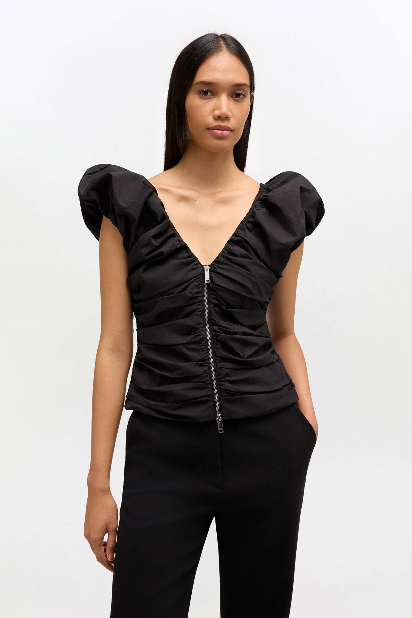 Black Ruched Top 40
