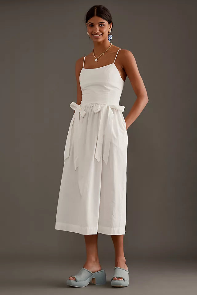 Damson Madder White Penelope Midi Dress