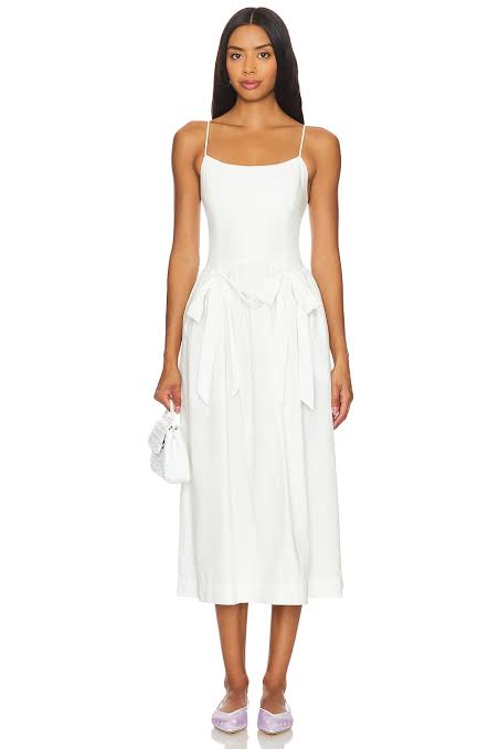 Damson Madder White Penelope Midi Dress