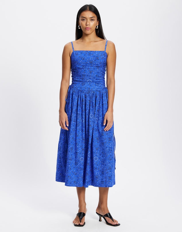 Damson Madder FAVOURITE BRAND Angelina Midi Dress With Lace Up