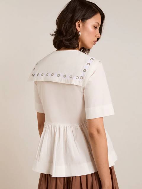 DAMSON MADDER Cyrus Eyelet Blouse - White