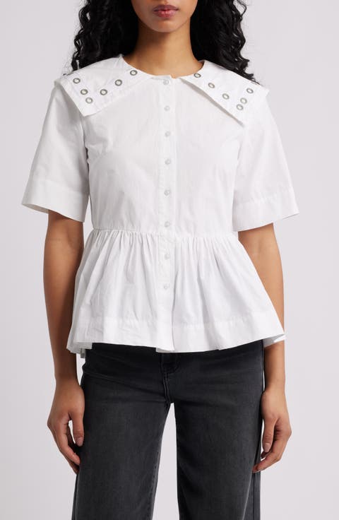 DAMSON MADDER Cyrus Eyelet Blouse - White