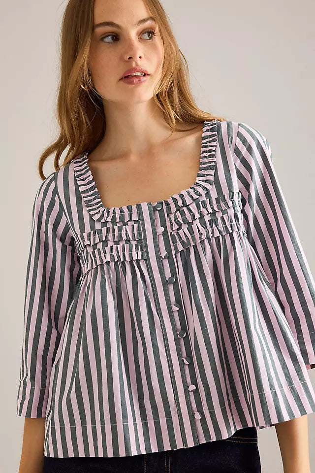 Damson Madder Leilani Stripe Blouse UK 10