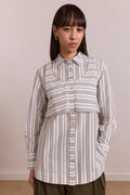 Damson Madder Valeria Double Layer Shirt // Caraway Stripe UK10
