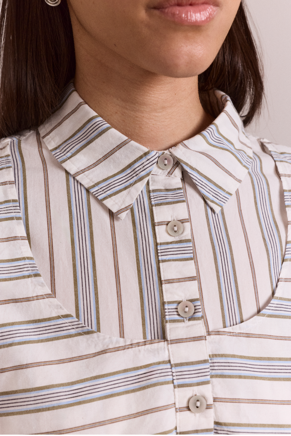 Damson Madder Valeria Double Layer Shirt // Caraway Stripe UK10